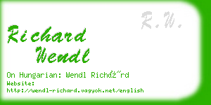 richard wendl business card